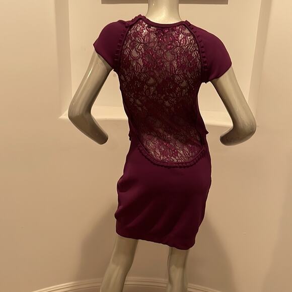 French Connection Short Sleeve Knit Dress Lace Insert Size 12 - Picture 13 of 14